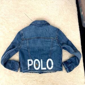 Polo Ralph Lauren Kids Youth Denim Jean Jacket Raw Edge Details - Classic Blue